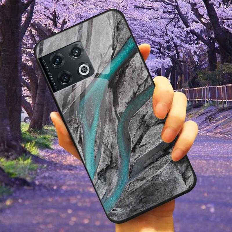 Für OnePlus 10 Pro 5G Hülle 6,7'' Gehärtetes Glas Sternenmarmor Harte Rückseite für One Plus 10Pro Funda Capa Oneplus10pro Coque