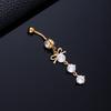 Piercing per Ombelico Microstone Chiodi per Ombelico Vento Farfalla Amore Anello per Ombelico Stella Luna Fiore Femminile Fibbia per Ombelico