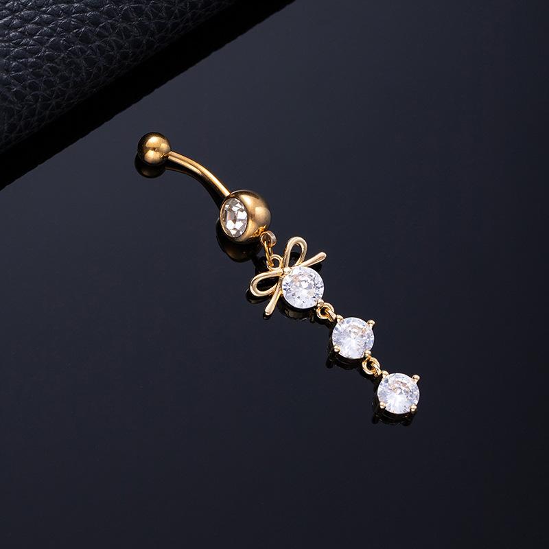Piercing per Ombelico Microstone Chiodi per Ombelico Vento Farfalla Amore Anello per Ombelico Stella Luna Fiore Femminile Fibbia per Ombelico