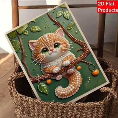 DIY Cute Little Cat Pearl Diamond Art Kits Without Frame 30x40cm Gem Art Diamond Painting Kits for Adults/Beginners Gift Idea Home Wall Decor