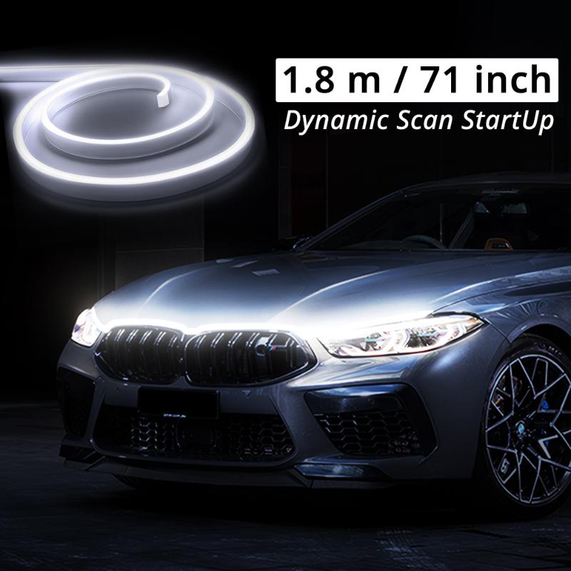 

LED Car Hood Light Strip Dynamic Scan Startup Effect Daytime Running Lighting Universal Engine Cover Exterior Decor Accessories