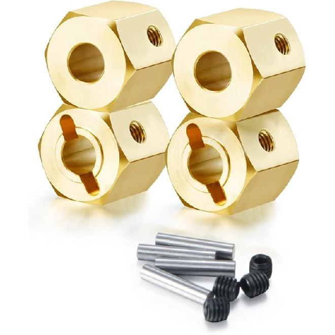RCLions Brass Wheels Hex Hub 8mm/10mm Extension Hex Drive Adapter for Redcat GEN8 Upgrades Parts 1/10 RC Crawler Car (8mm)
