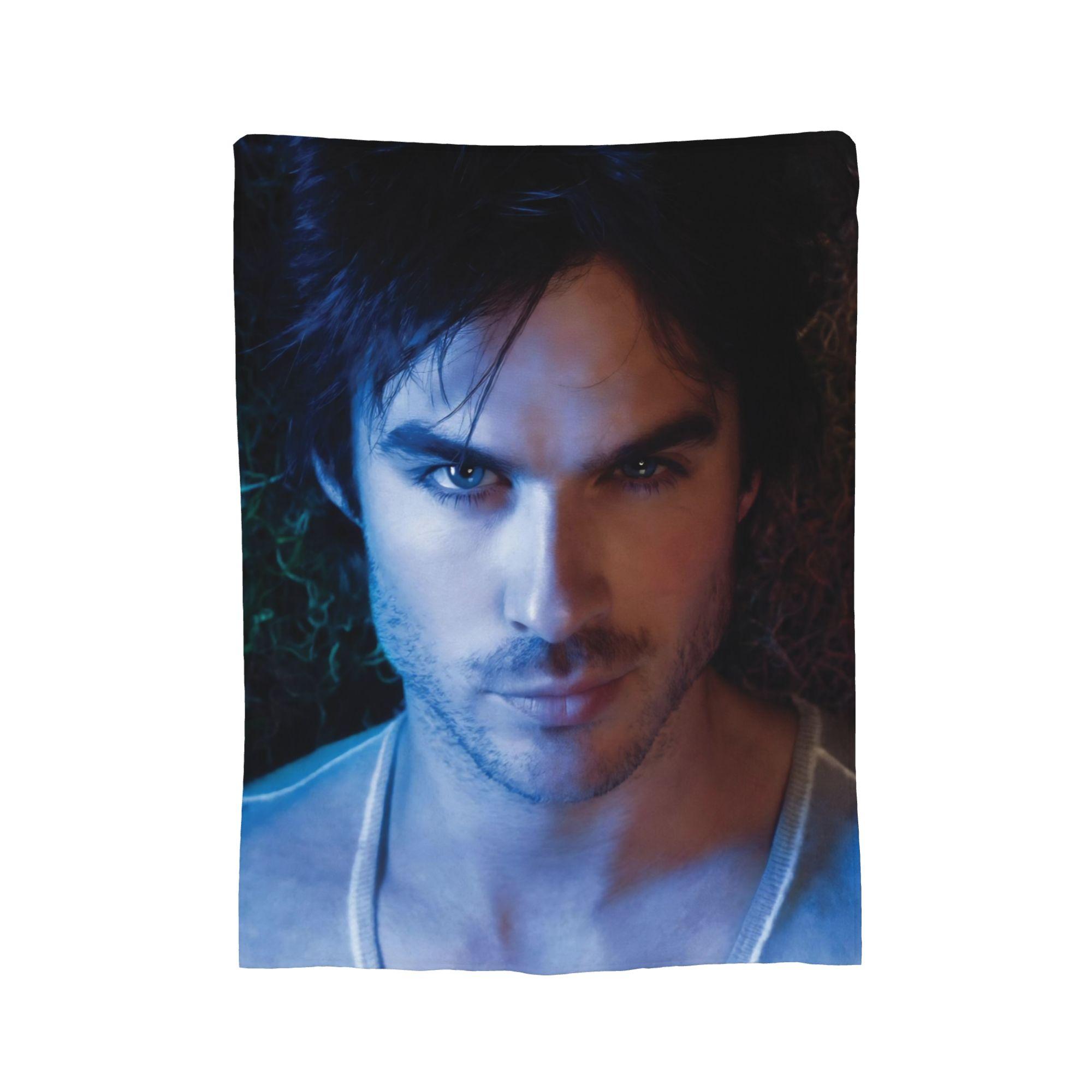 

Damon Salvatore The Vampire Diaries Blankets Fleece Ian Somerhalder Portable Ultra-Soft Throw Blanket for Bed Couch Rug Piece 100x150cm