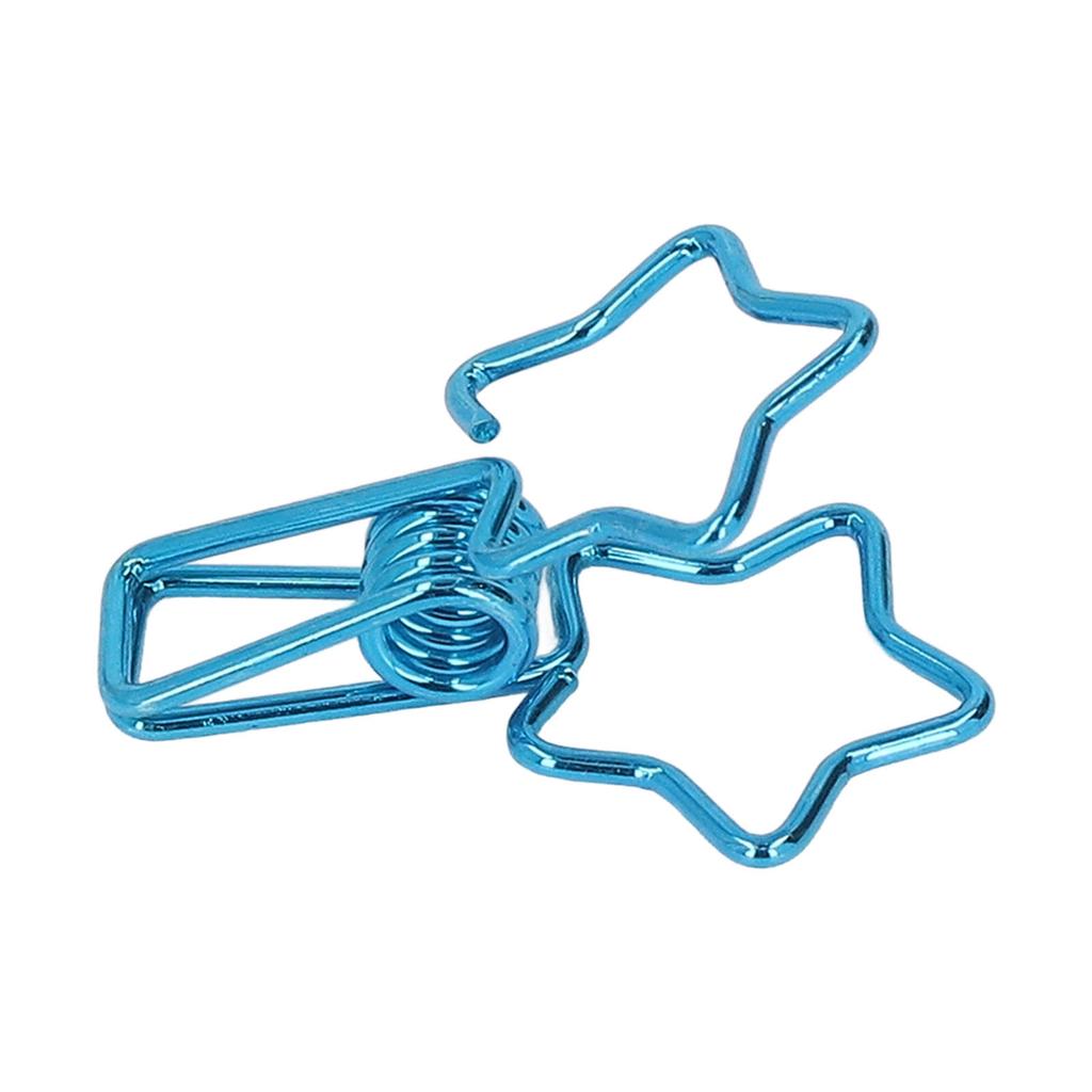 100pcs Star   Clips for Student Cute Cartoon Strong Clamping Force Sturdy Metal Paper Clamps for Account Tickets