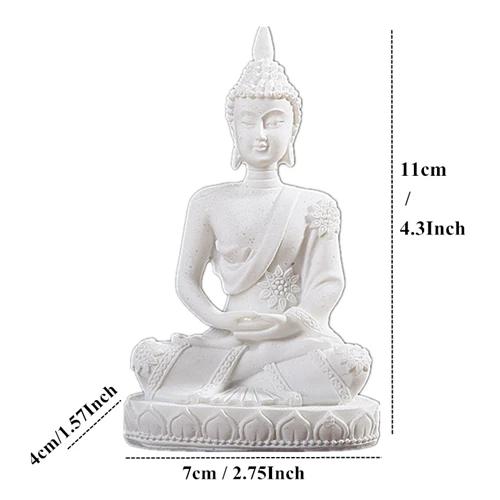 11cm Nature Sandstone India Buddha Statue Fengshui Sitting Buddha Sculpture Figurines Vintage Home Decor Use for Aquarium