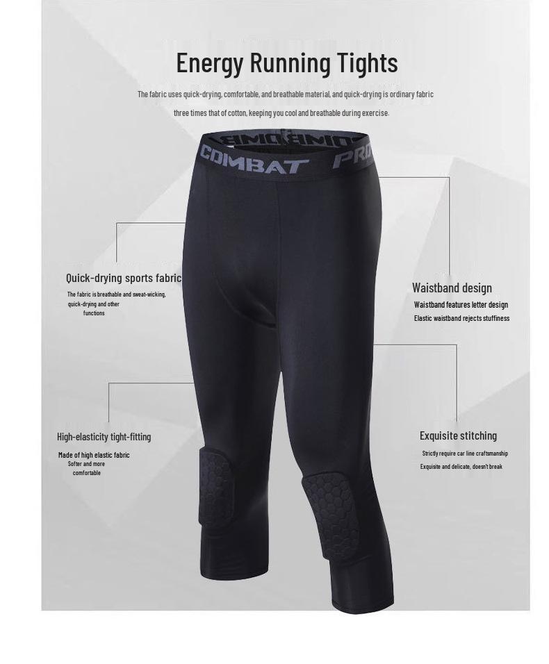 Honeycomb Anti-Collision High Elastic Leggings for Running, Basketball, and Fitness
