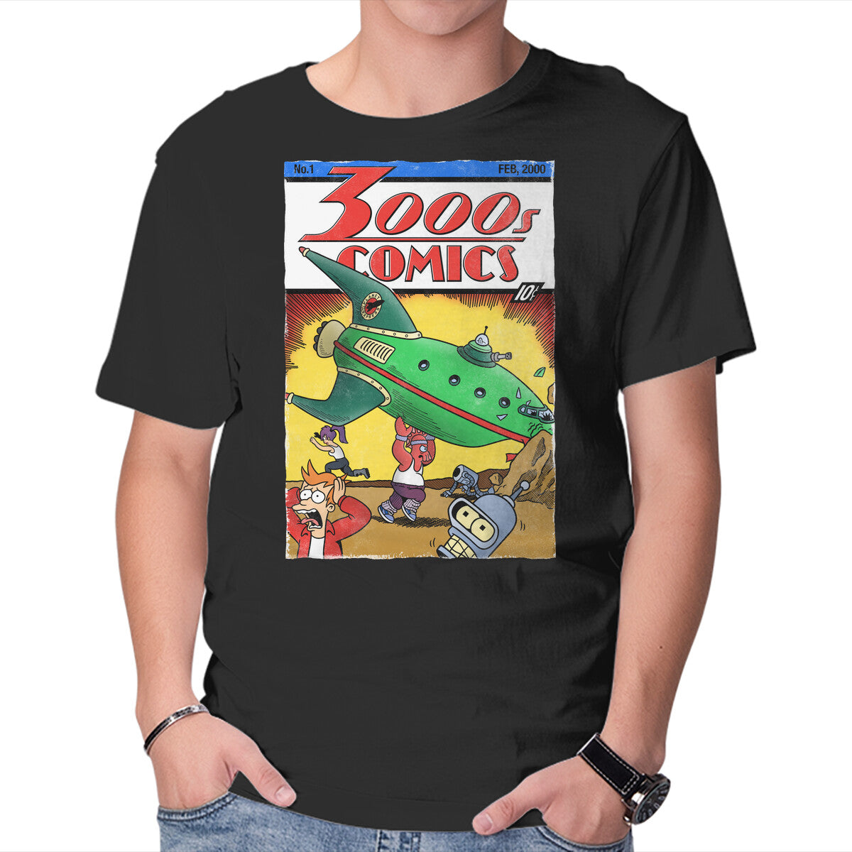 Unisex Crew Neck T-Shirt 3000s Comics Graphic Short Sleeve Casual Tee XXL