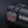 Hip Hop Halloween Pumpkin Pendant Necklace Men Gold Or Black Plated Copper Chain Jewelry With Micro Zircon Accents