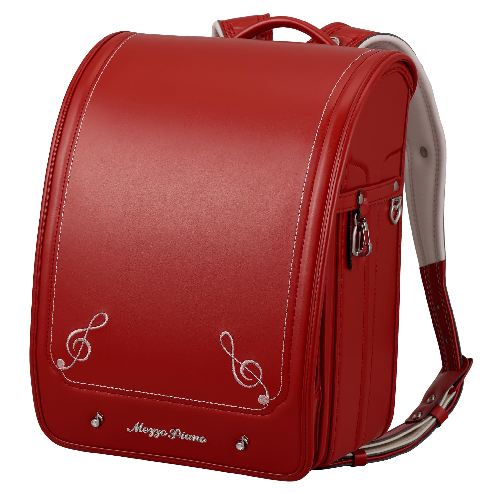 

Рюкзак Mezzo Piano Classic Premium червоного кольору з плоскими плечовими лямками формату A4 з петлею у формі серця на спині для підйому плеча [mezzo piano/Зроблено в Японії/Сумісний