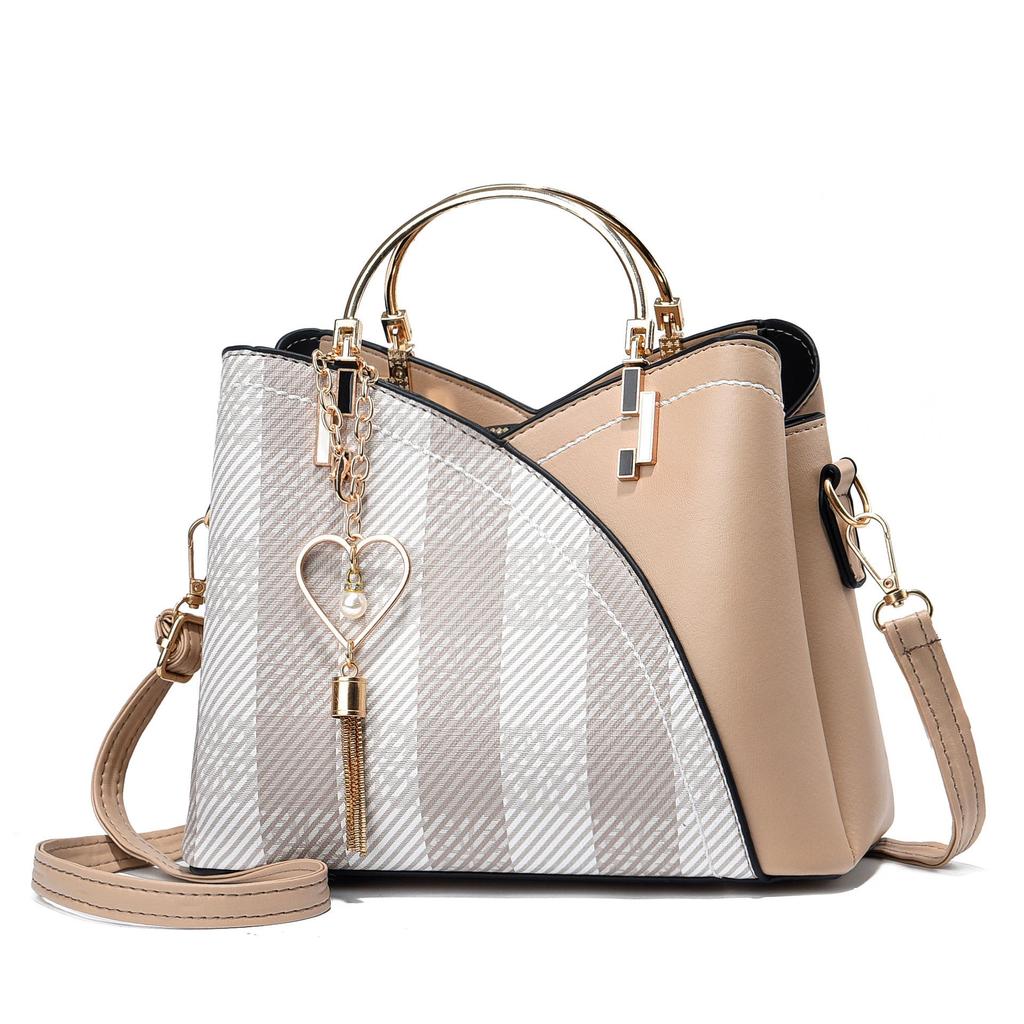 2025 Women's Trendy Korean Style Color Block Handbag, Large Capacity Single Shoulder Crossbody Bag