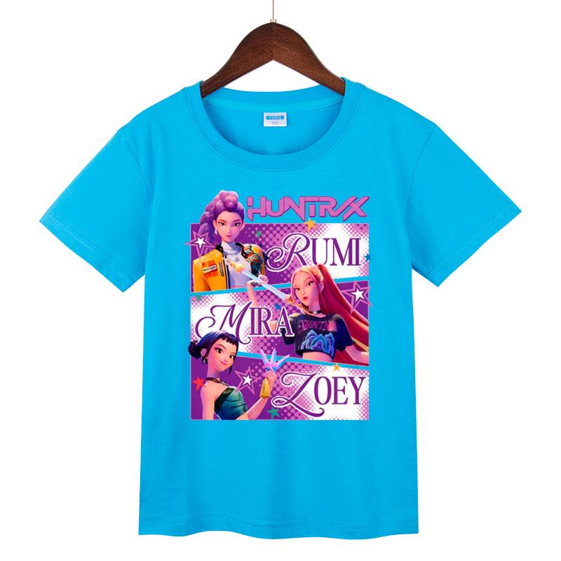 Kids Clothing KPop Demon Hunters Fans Gifts Kids Clothing Fashionable Casual Tops 2025 Hot Film Soft Cotton T-Shirt For Girls