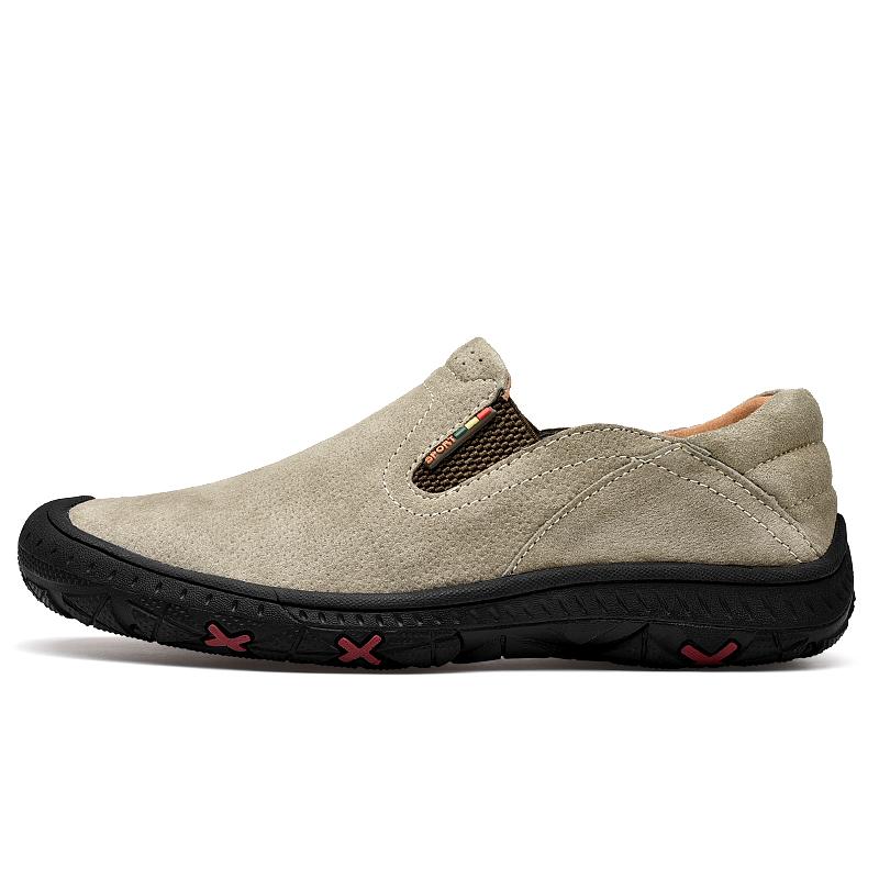 38-48 Casual Men's Shoes Retro British Style Leather Large Size Two-layer Pork Skin Driving Car Shoes