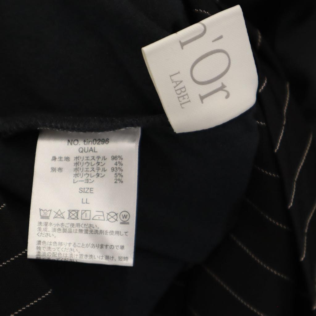 n'Or Striped pattern switching Long sleeve Stand collar shirt LL Women Used