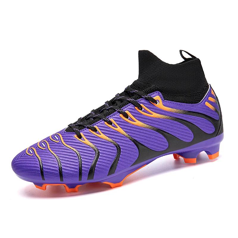 Man Soccer Shoes High Top Football Field Boots Teenager's Sports Cleats Outdoor Grass Training Boot Quality Soccer Sneakers