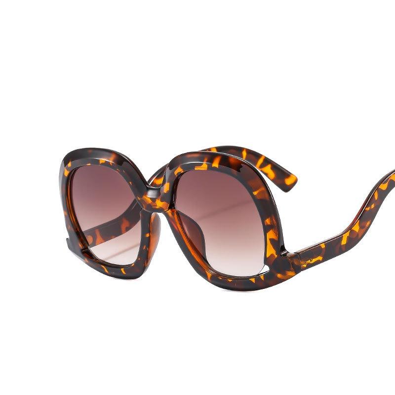 New Women Large Frame Oval Sunglasses Fashion Anti Glare UV400 Protection Retro Outdoor Shading Eyewear