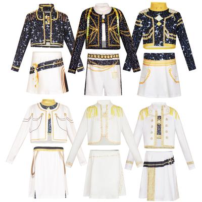Girls POP Singer Hunters Stage Performance Printing Outfit Halloween Cosplay Costume for Carnival Party Pretend Game Role Playing Dress Up Suit
