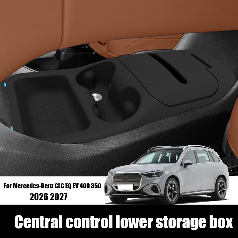 För Mercedes-Benz GLC 400 350 EQ EV X540 2026 2027 Silikonmaterial för den nedre förvaringslådan på mittkonsolen