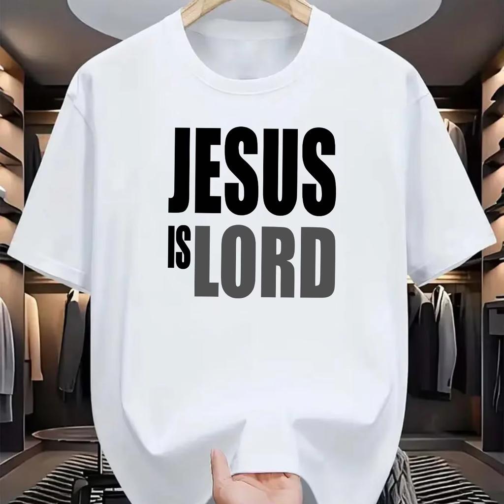 JESUS IS LORD Christian Quote Print TShirt Unisex WoUnisex Casual Cotton Tee Summer Short Sleeve Graphic T Shirts Unisex Tops