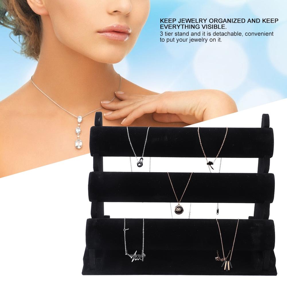 3 Tier Watch Bracelet Bangle Display Stand Holder Jewelry Storage Organizer (Velet)