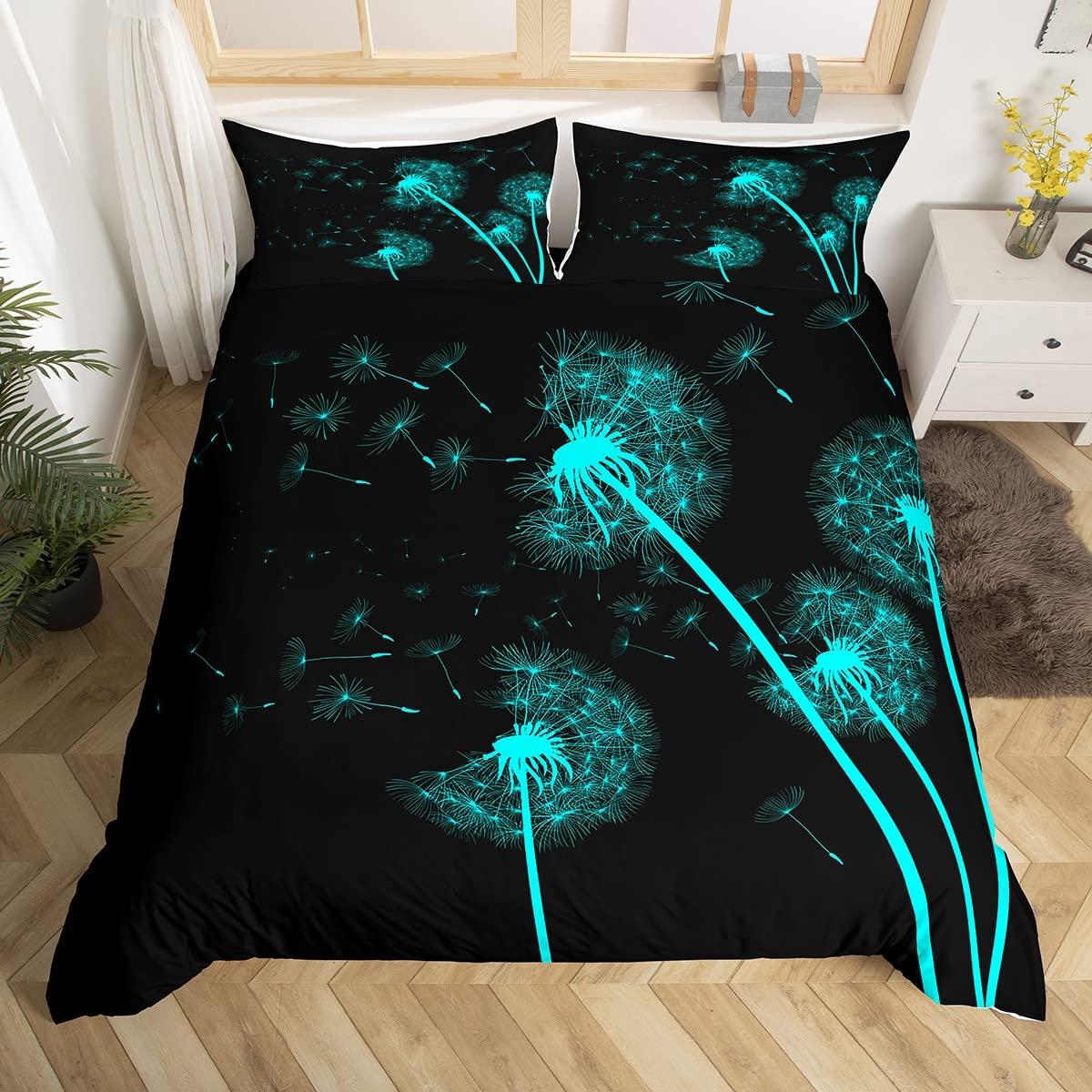

Dandelion Black Modern Style 3D Print Bedding Set Cozy Duvet Cover King Queen Twin Single Size Birthday Gift Adult Bedroom Decor EU Single 135x200cm