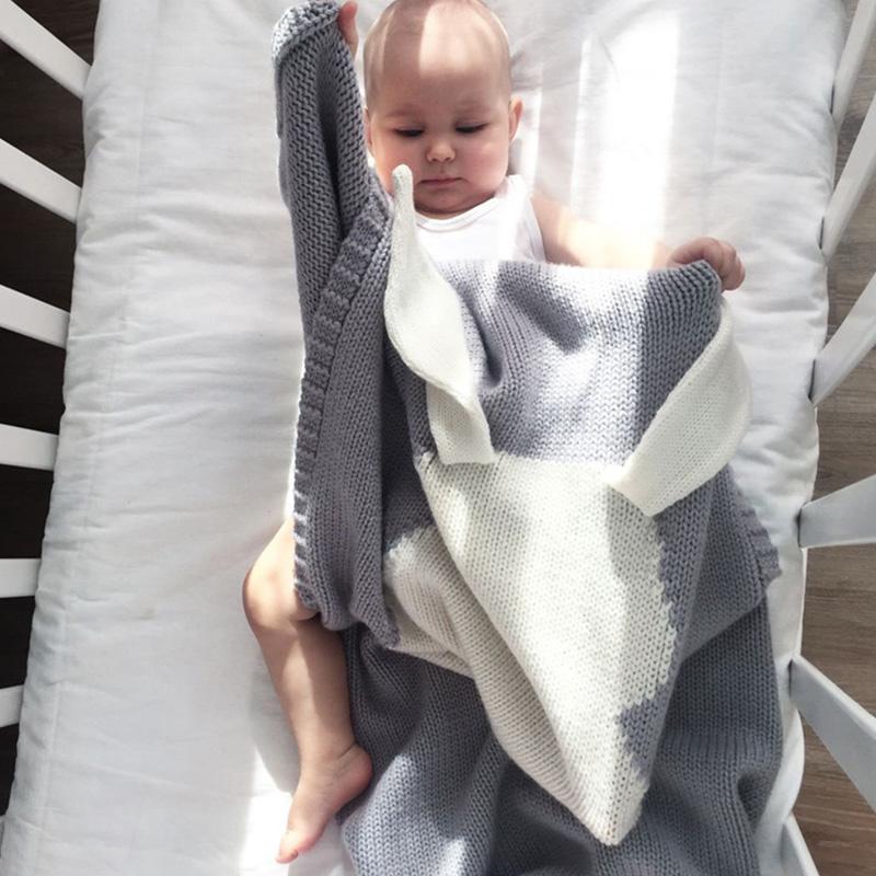 1PC Acrylic Fiber Winter Swaddling Blanket Multifunction Knitted Blanket Bunny Bed Cover Newborn Sleeping Blanket Rabbit Ear
