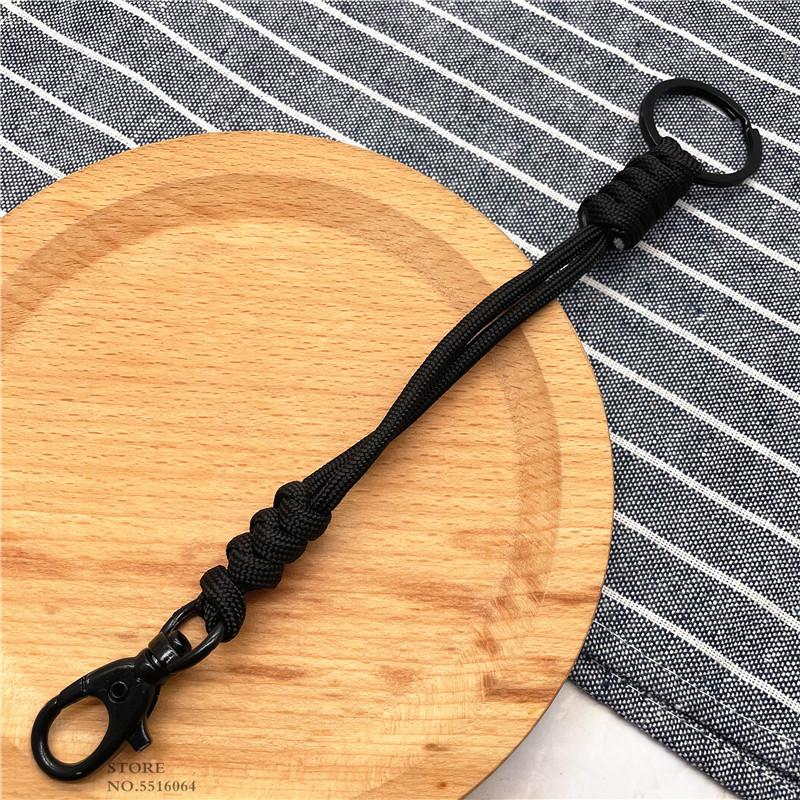 Handmade Lanyard Outdoor Rock Climbing Paracord Snake Knot Keychain Tactical Survival Tool Backpack Double Buckle Key Chains