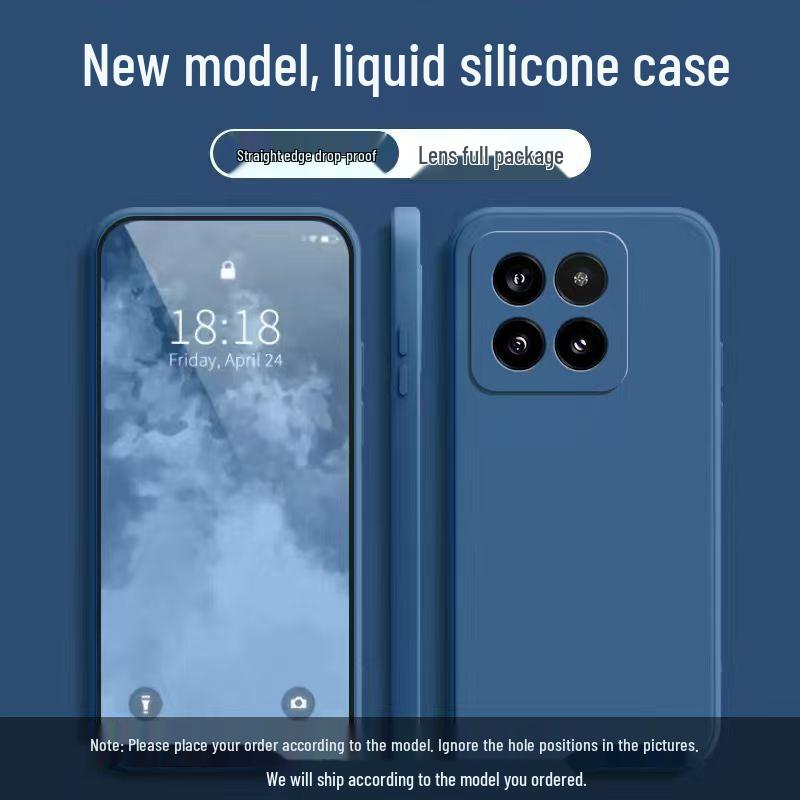 Xiaomi 14 Pro Solid Color Liquid Silicone Full Coverage Drop Protection Case