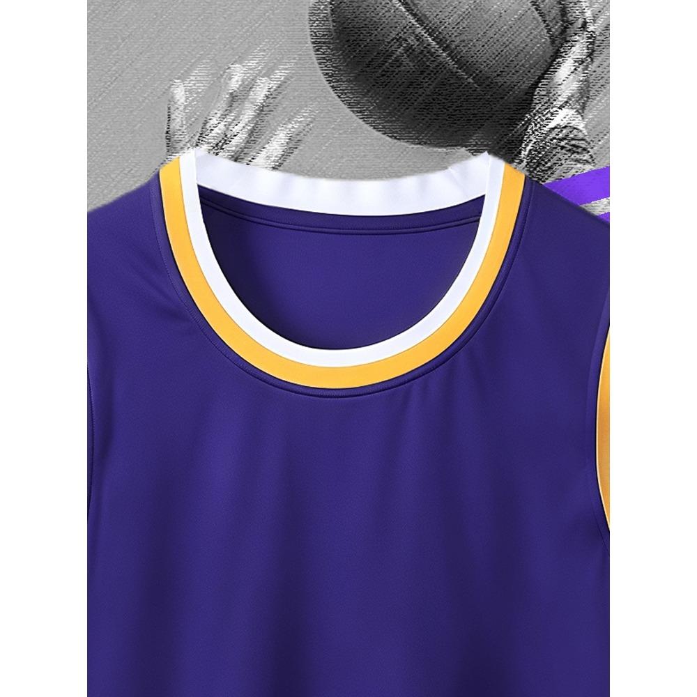 2026 New Purple Crew Neck Basketball Game Suit American Basketball Vest