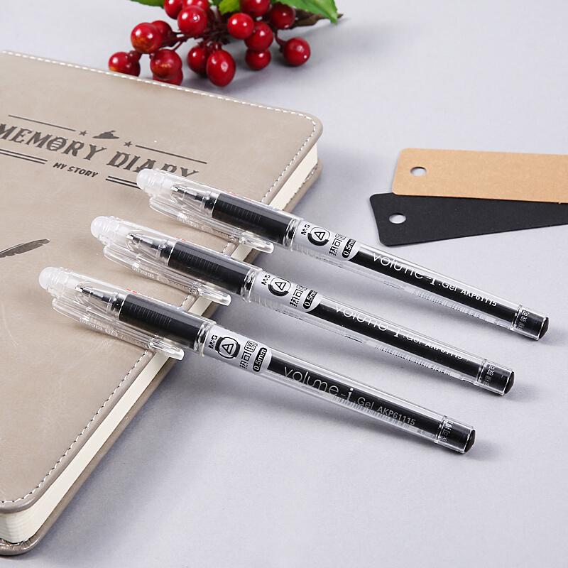 M&G 6/12 Pcs Hot Erasable Gel Pen 0.5mm Black & Red & Blue & Crystal Blue Heat Erasable Ink Back to School Office Stationery