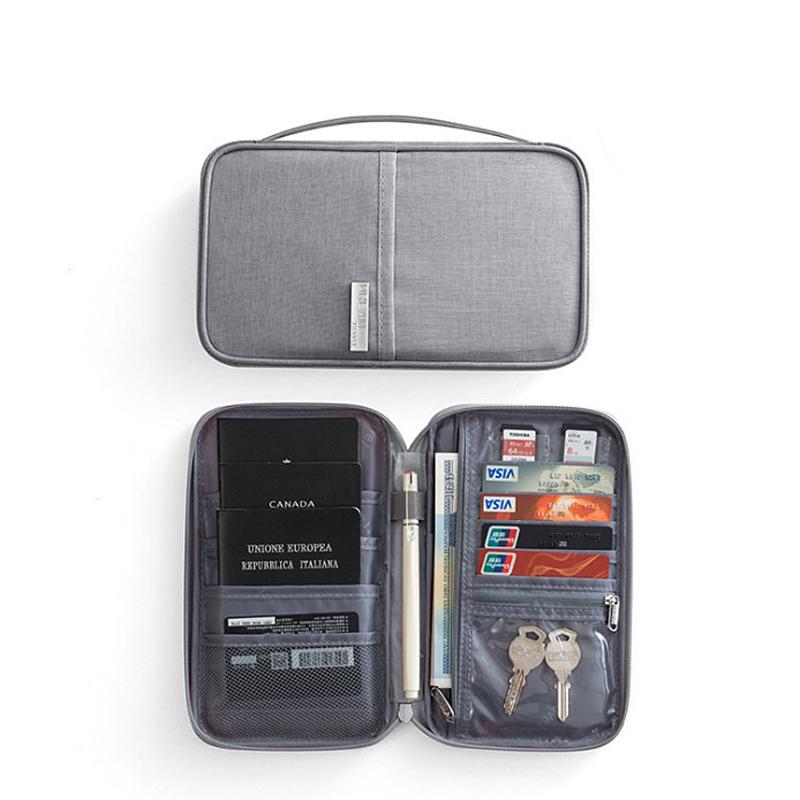 Heißer Reisebrieftasche Familien-Reisepasshalter Unisex Reiseaccessoires Wasserdicht Dokumenten-Organizer Tasche Ausweis Kreditkartenhalter