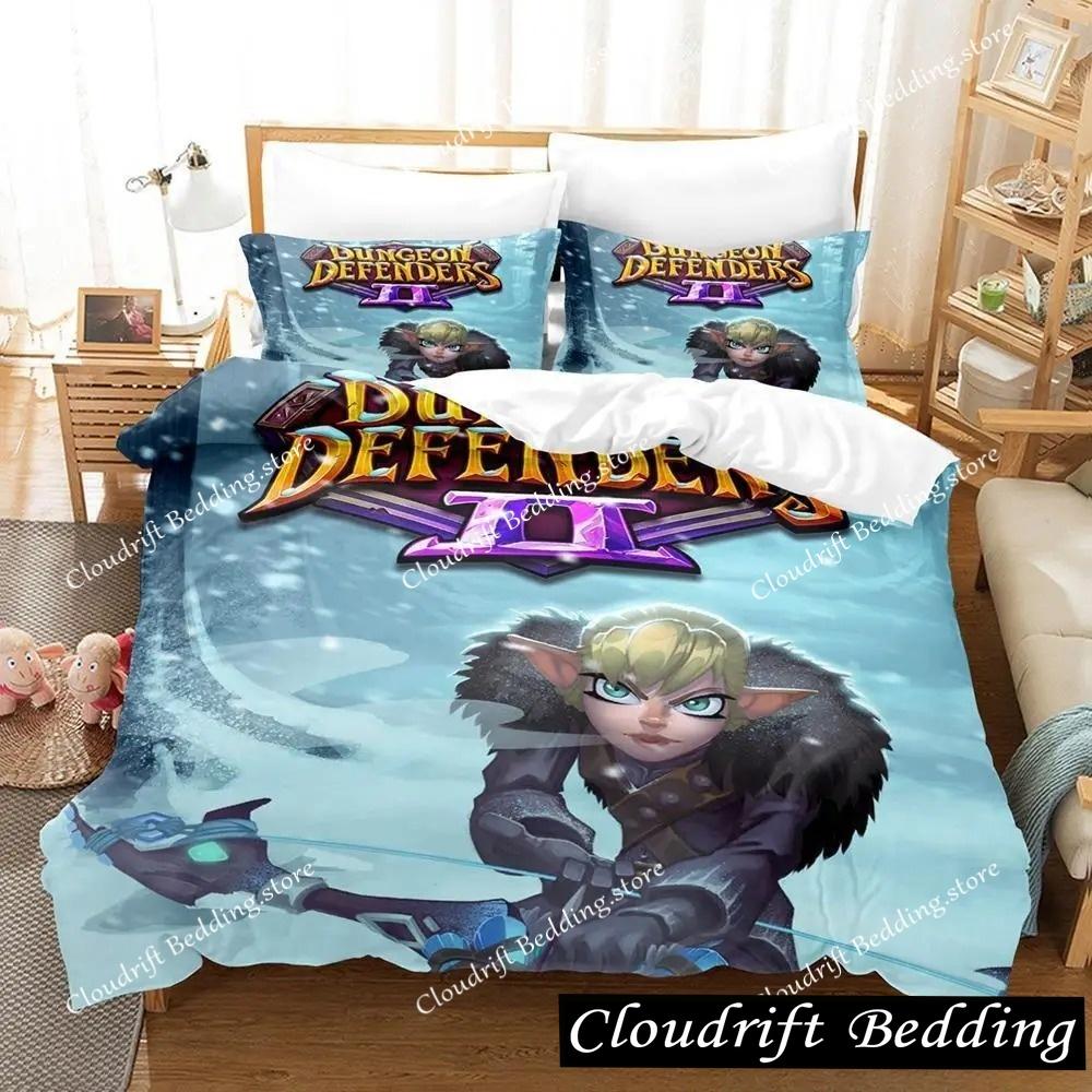 New 3d Printed Game Dungeon Defenders Bedding Set Cartoon Anime three-piece Set Adult Kid Bedroom Duvet Cover Sets Home Textiles