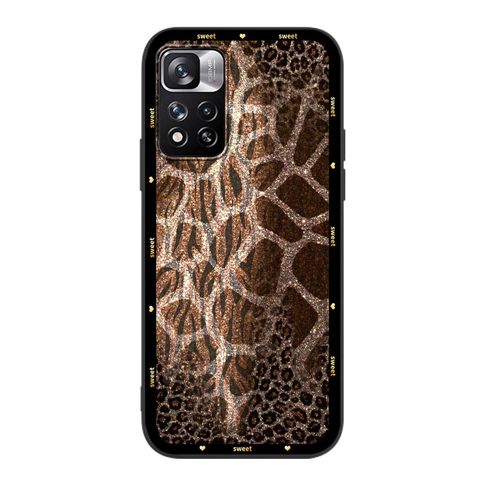 Case for Xiaomi Redmi Note 12 9S 8 10 11 Pro 10C 9C 9A 8T 8A 10S 11T 11E 9T 9i Black Silicone Phone Cover Animal Leopard Print