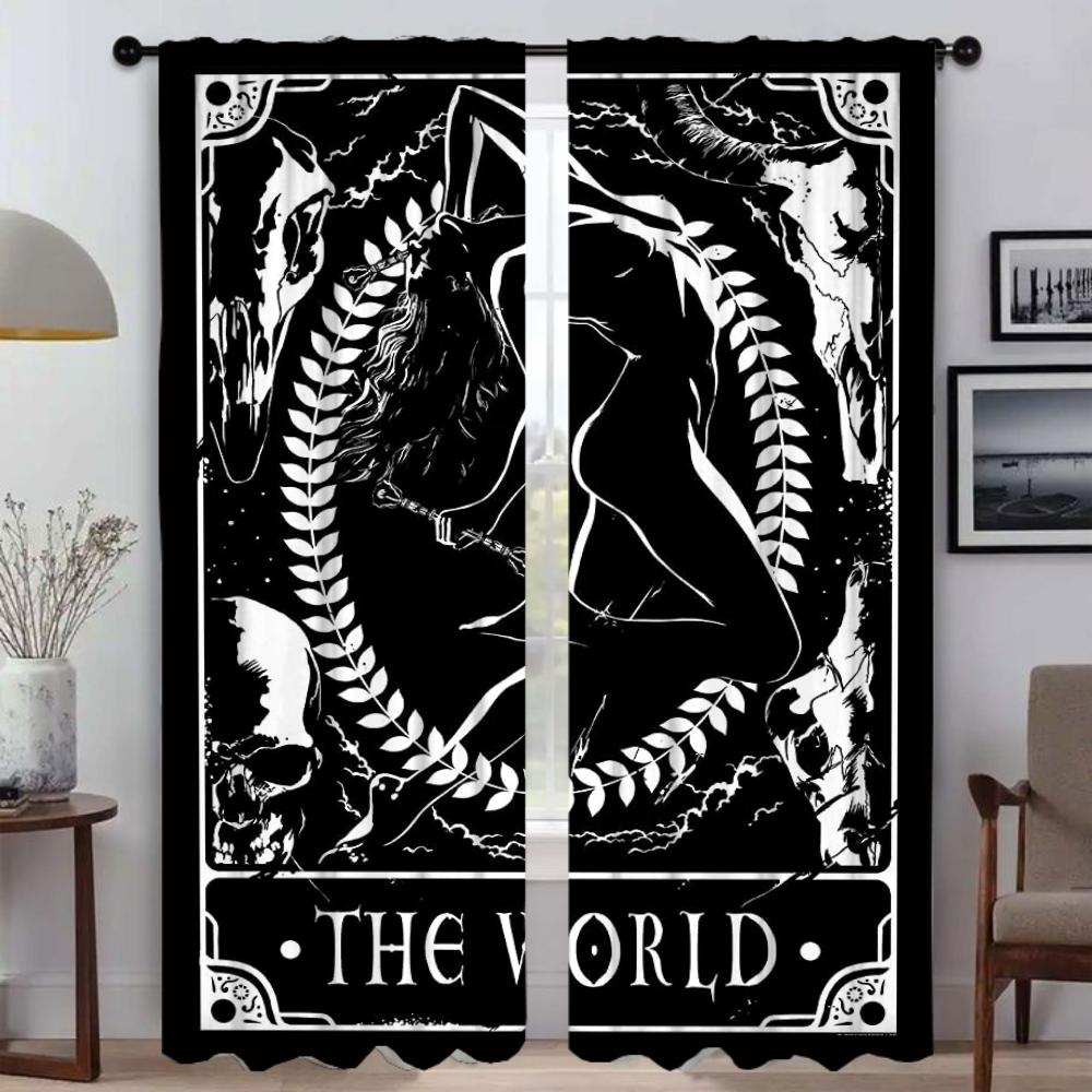 

Гадание на картах Таро Элегантные шторы для гостиной Затемняющие шторы Тюль для спальни Домашний интерьер Шторы 2 шт. W50xH70cmx2pcs-CL