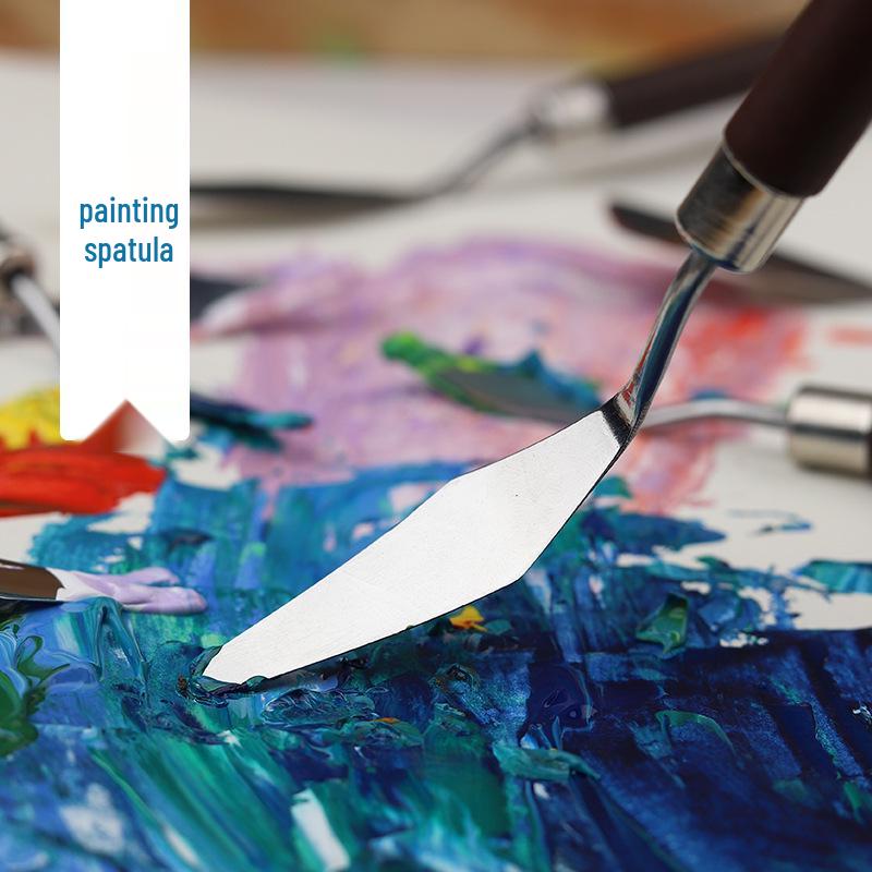 Art Palette & Paint Scraper Set: Wooden Handle Mixing Knives for Oil, Gouache & Acrylic Painting