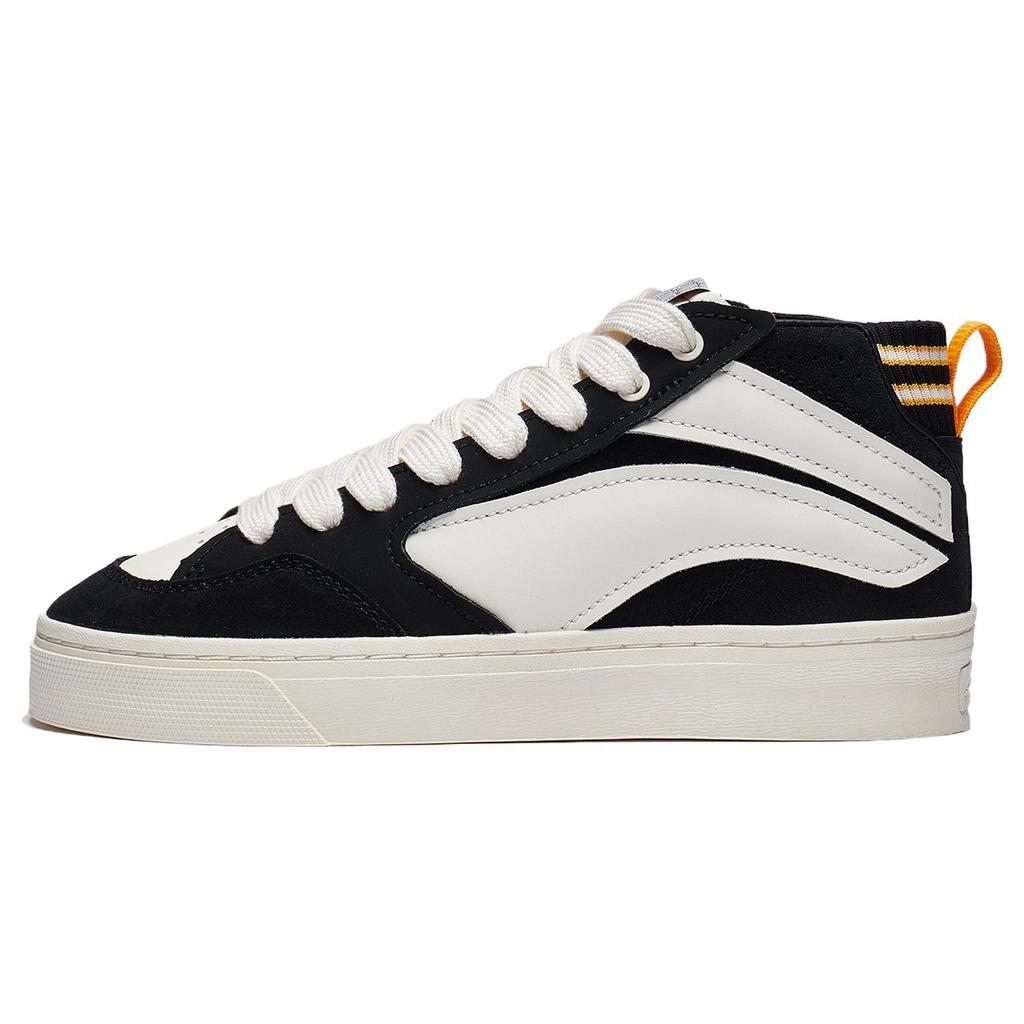 New LiNing Wave 180 VNTG Slip Resistant Mid Top Skateboard Shoes Men's Black Beige White AECT051-4