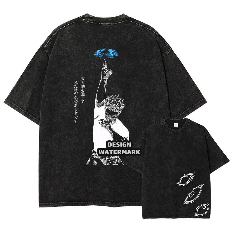 Mens Washed New Arrival Clothes Tee Shirt Graphic T-Shirts Men Tshirt for Men Ropa Hombre Anime Jujutsu Kaisen Ryomen Sukuna