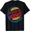 Unisex Kleidung Unisex Christliches Jesus Ist König Design Krone T-Shirt Street Casual Paarkleidung T-Shirts für Unisex Camisetas Mode