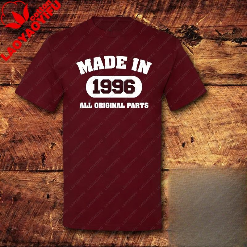 Alle Originalteile Hergestellt 1996 Unisex Allmatch T-Shirt 30. Geburtstag Geschenk Vintage Klassisch Mode Streetwear Rundhals Kurzarm