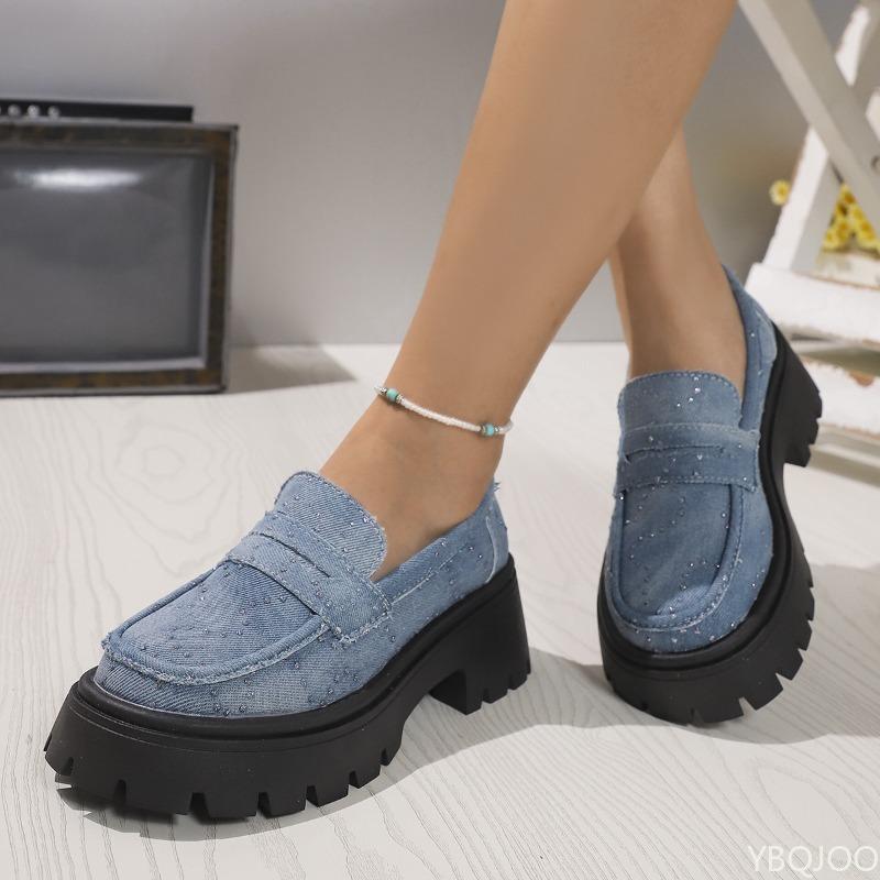 Fashionable Versatile Large Size Thick Sole Elegant Minimalist Single Shoes Women's Spring New Casual Comfortable Women's Shoes