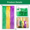 Gold Enchanting Green Purple Rain Curtain For Stunning Mardi Gras Setup Event