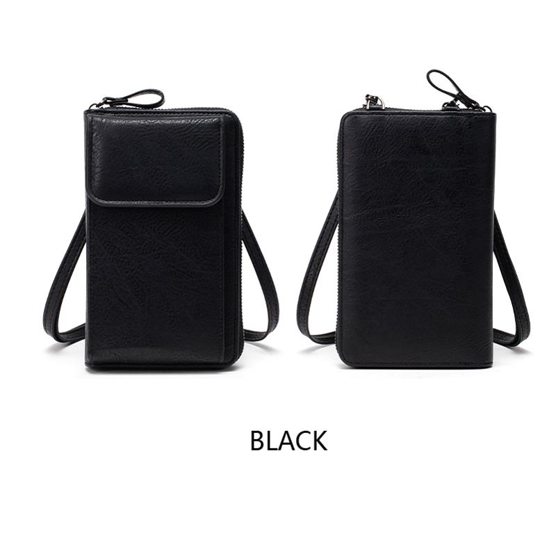 Borsa a Spalla con Cerniera Versatile, Borsa per Telefono alla Moda Monocolore, Portafoglio Versatile con Tracolla Staccabile