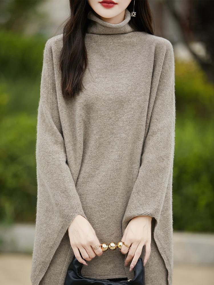 Wool Shawl Women's Medium-Length Sleeveless Casual Pullover Cape Jacket