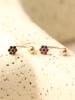 Minimalpiercing 14K Mini Me Colorful Flower Curve Ring Piercing Earrings