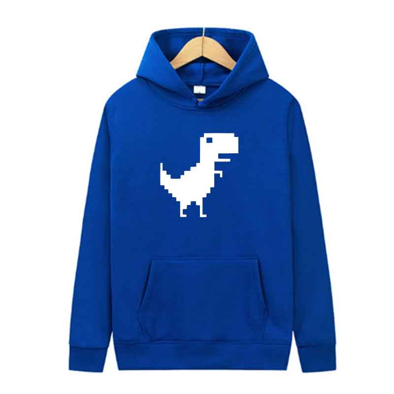 Fun Dinosaur Print Men New Spring Autumn Leisure Comfortable Unisex Hooded Sports Shirt Slow Running Street Leisure Pullover