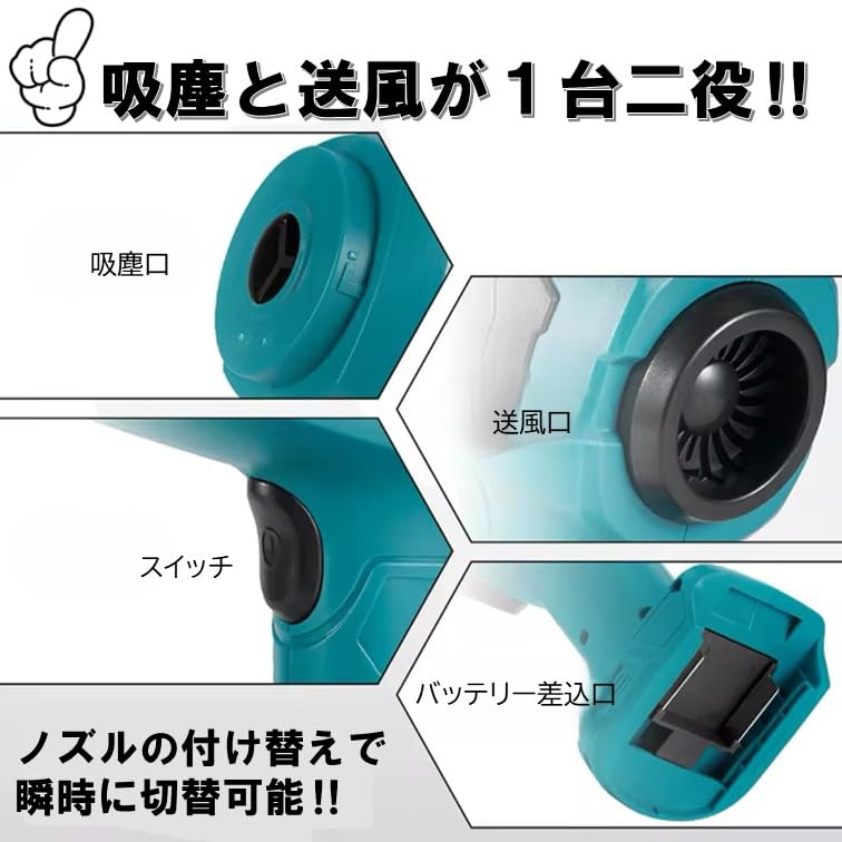 Ny Modell Støvsuger Makita Kraftig Luft Oppladbar Håndholdt Støvsuger for Bil Bil Bilvask Tilbehør Ikke Rengjøringsmiddel, Kompatibel, 18V, Støvsuger, Blåser, Trådløs,