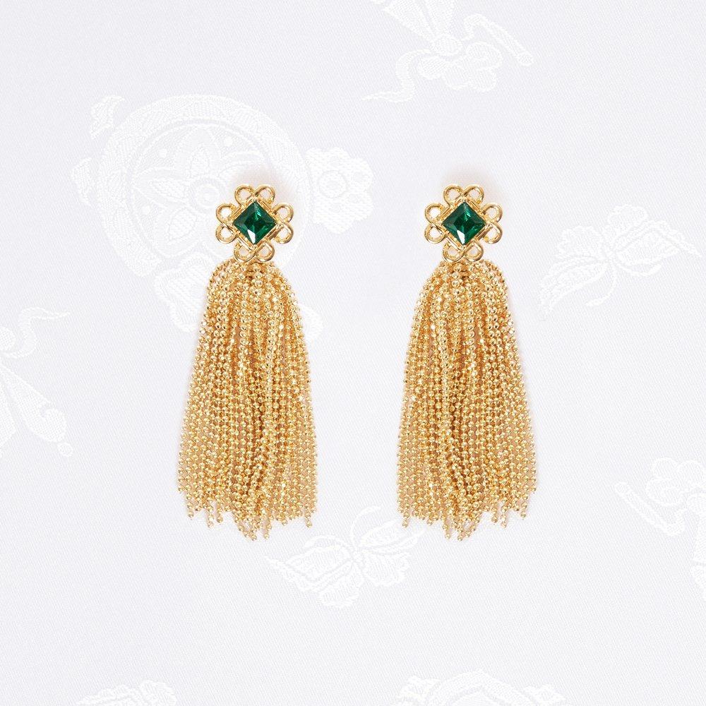 [Handal Jewelry] Destiny Knot Tassel Earrings
