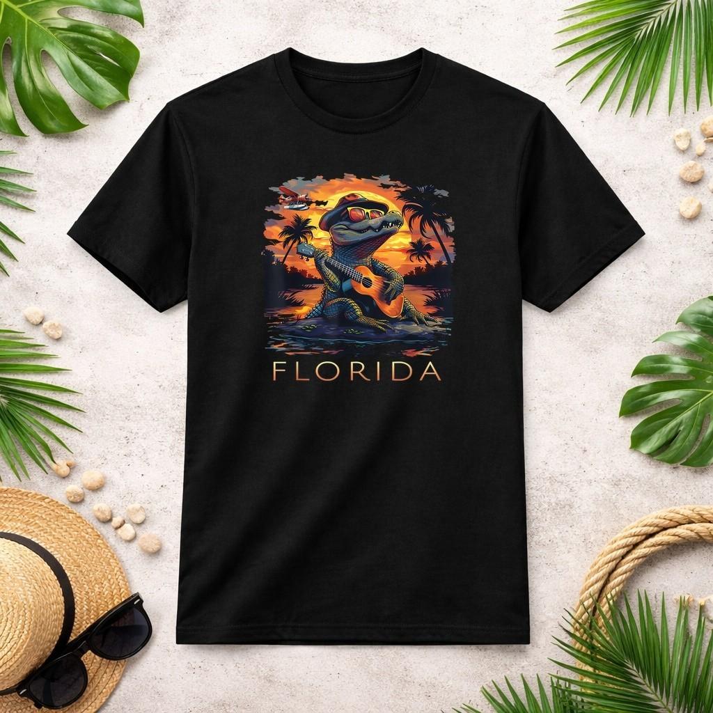 Florida Vacation Cute Alligator T-Shirt S-3XL S разноцветный