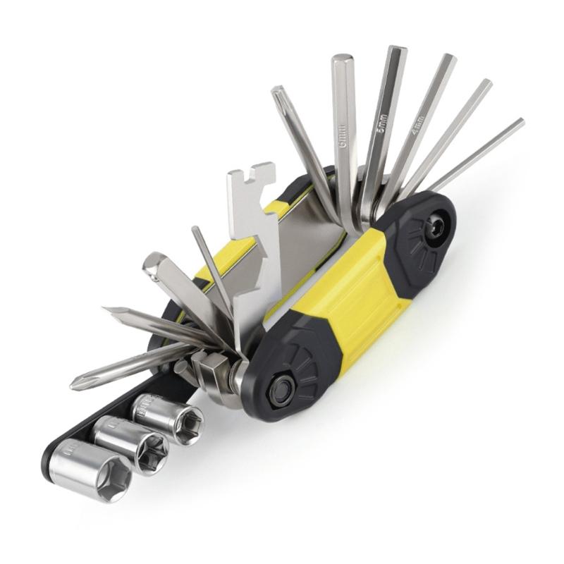 Foldable Metrisc Repair Tool 16 In 1 Multifunctional Bikes Repair Tool Foldings Wrenches Cyclings Mechanic Repair Tool