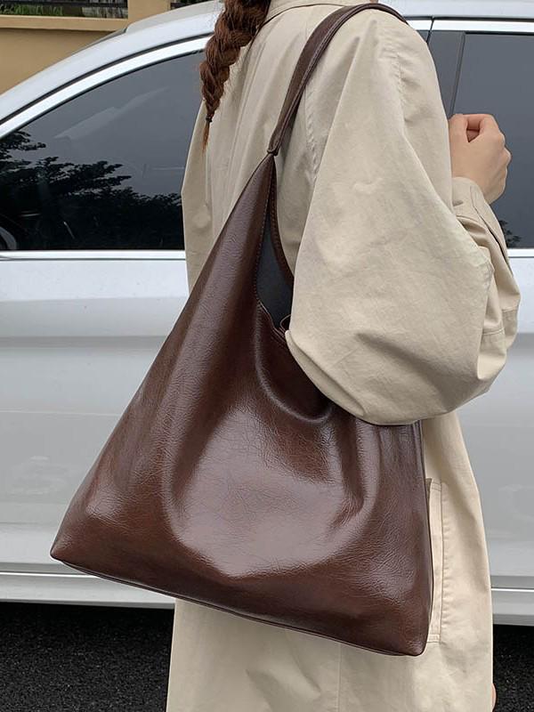 Women's Retro Large Capacity Commuter Tote - Fashionable, Casual & Versatile Crossbody Bag