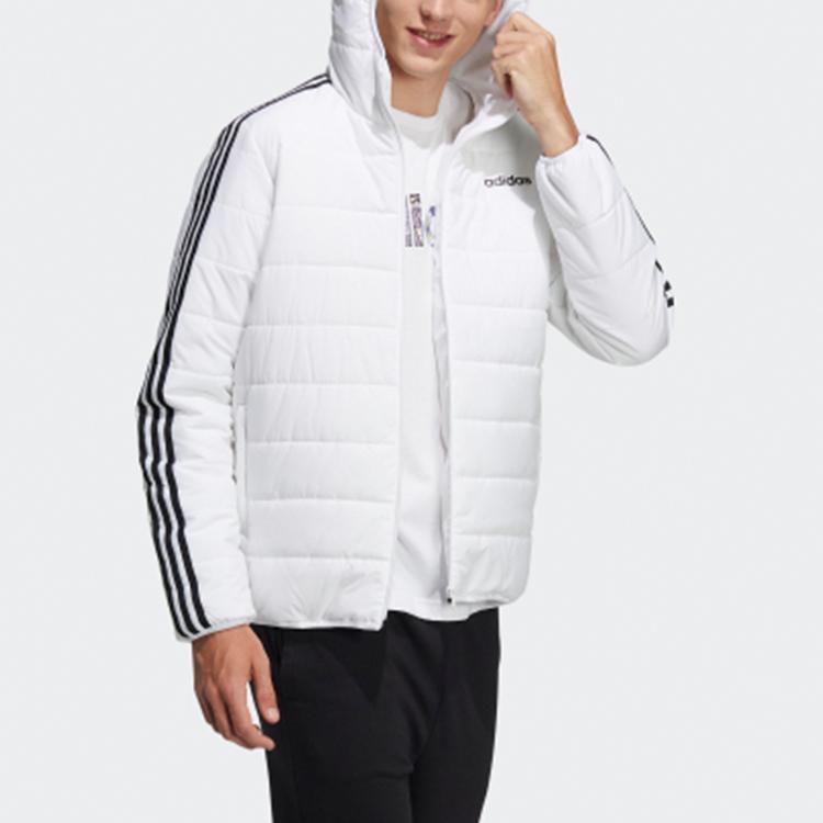 Adidas Neo Casual Outdoor Prošívaná Lehká Bavlněná Péřová Bunda s Kapucí Pánská Bunda Bílá H14200